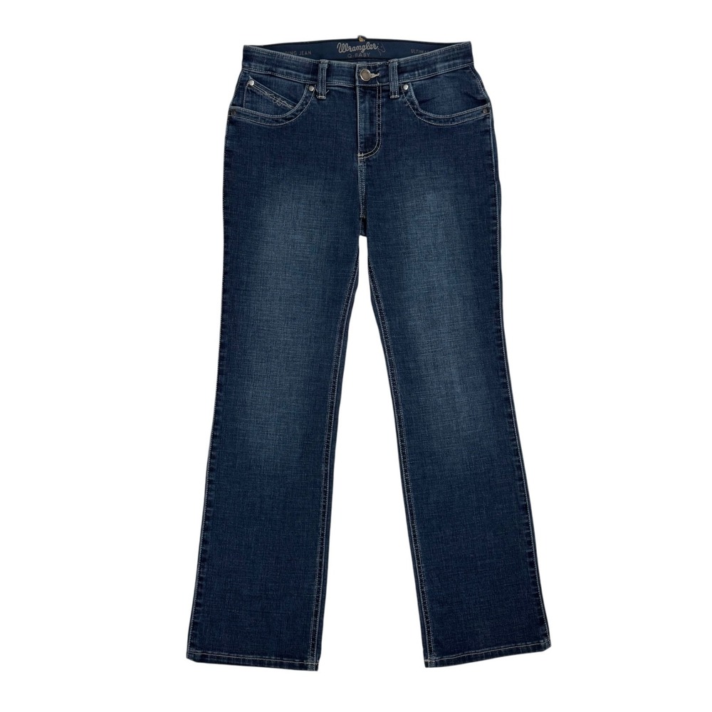 Wrangler Q-Baby Ultimate Riding Jeans Size 7x32 7/8 Bootcut Embroidered Studded